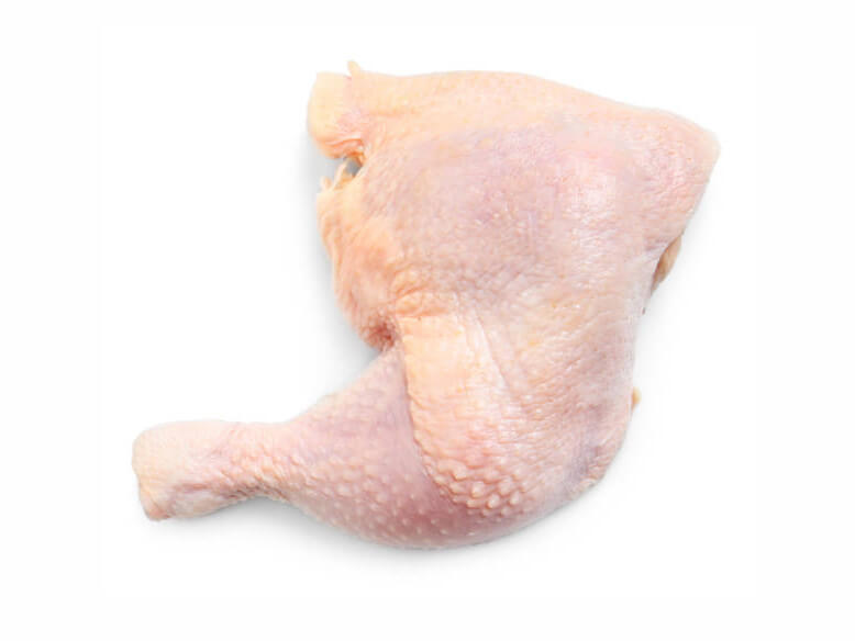Chicken leg and thigh portions from locally raised chicken